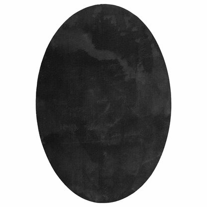 Area Rugs Oval HUARTE Black 160 x 230 cm 100% Polyester