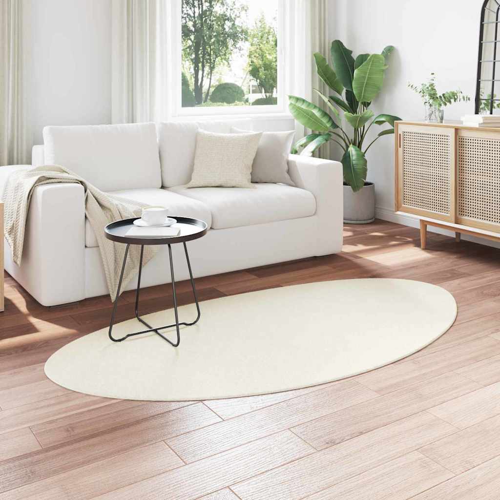Area Rugs HUARTE Cream 80 x 150 cm Polyester