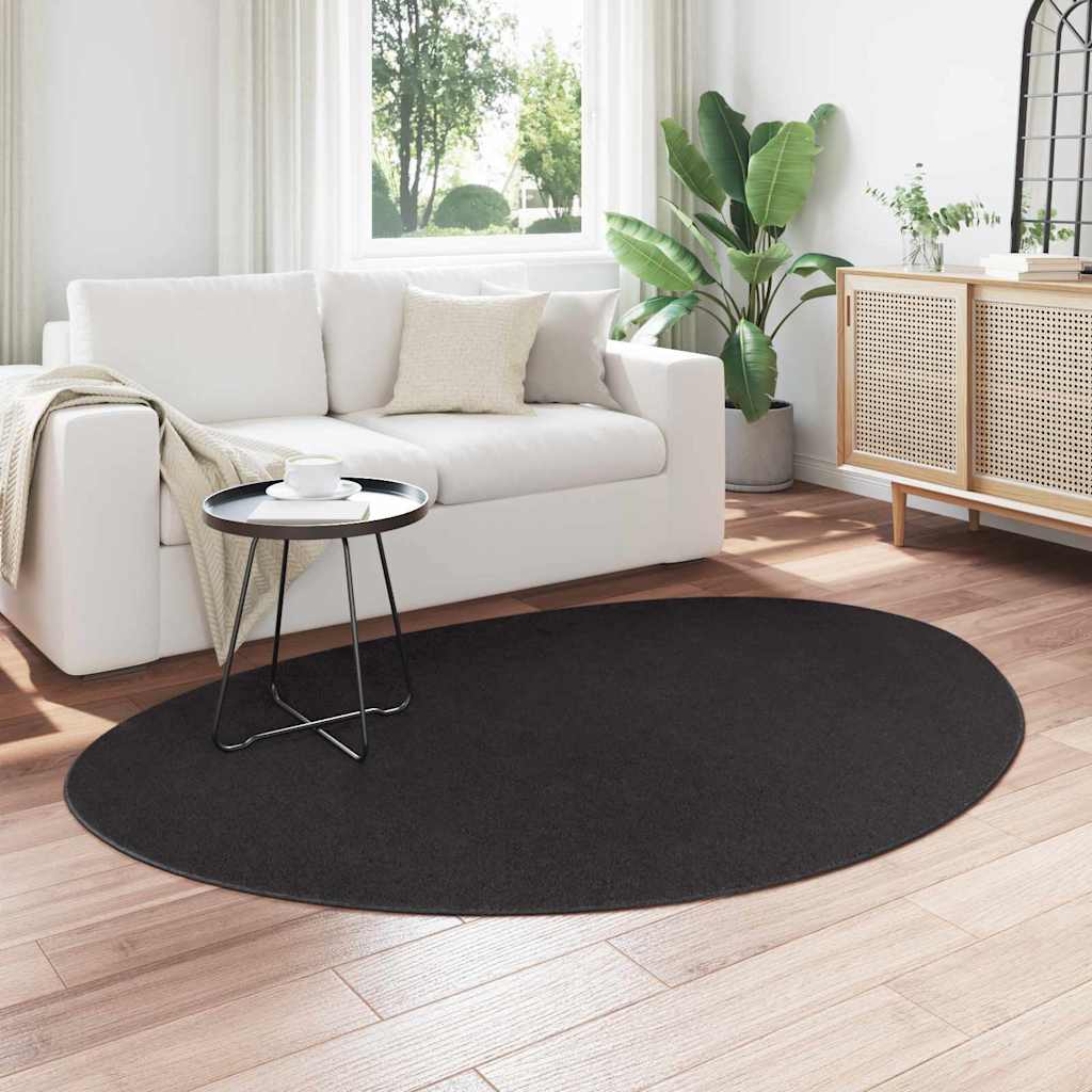 Area Rugs HUARTE Black 140 x 200 cm Polyester