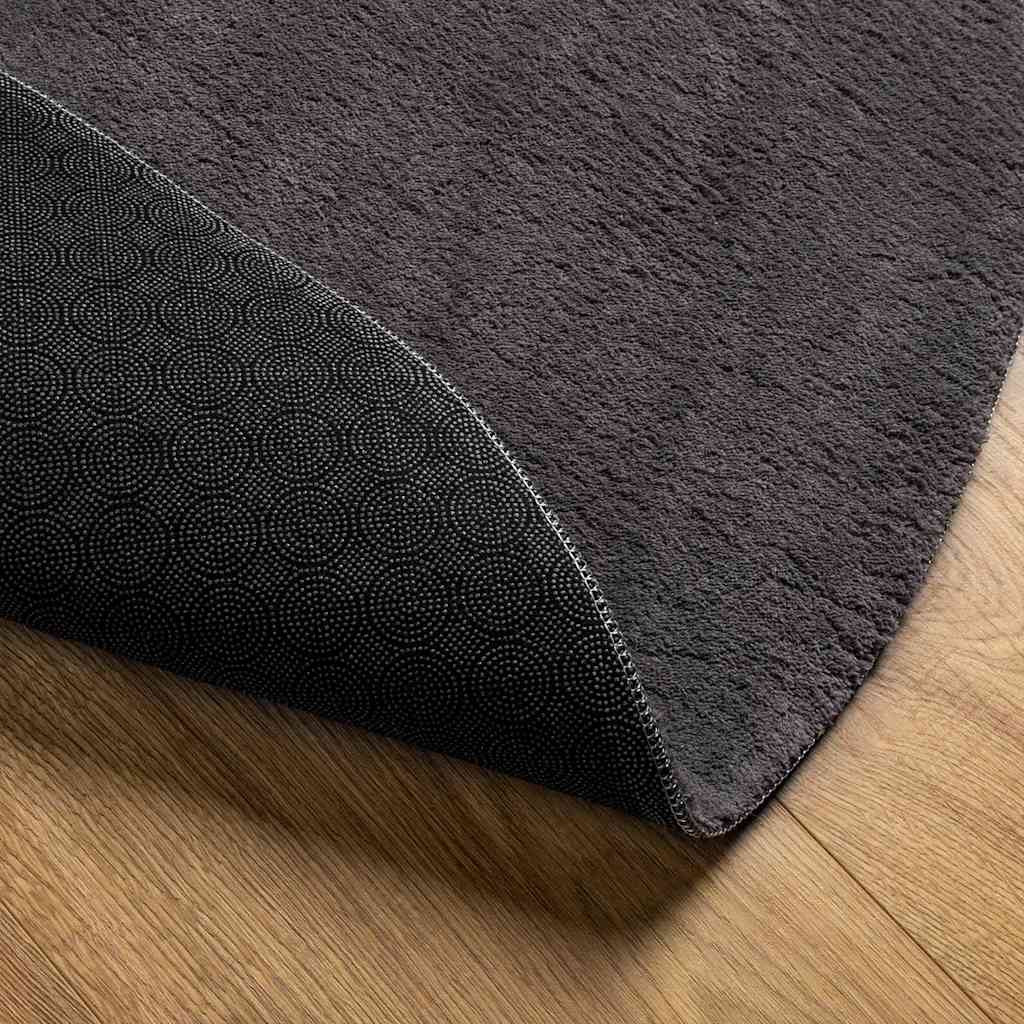 Carpet HUARTE Anthracite 80 x 150 cm Polyester