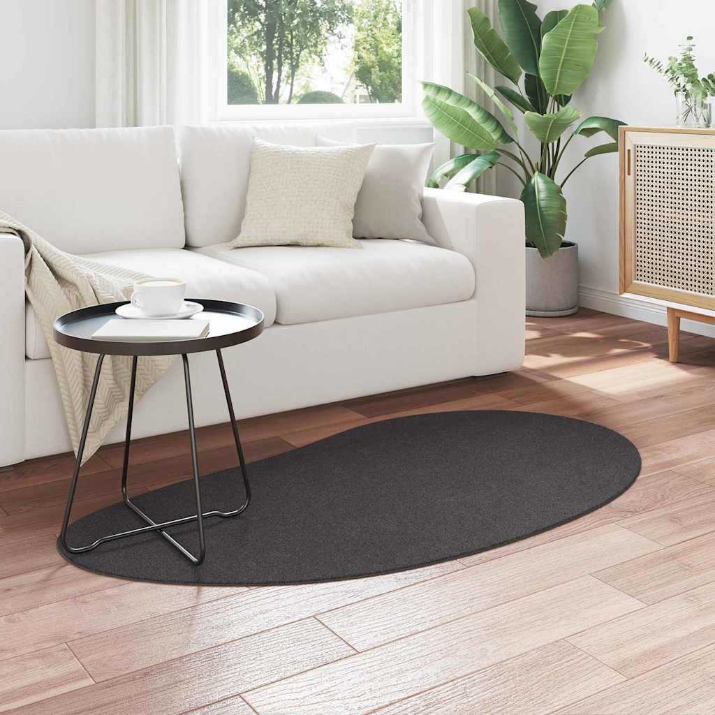 Carpet HUARTE Anthracite 80 x 150 cm Polyester