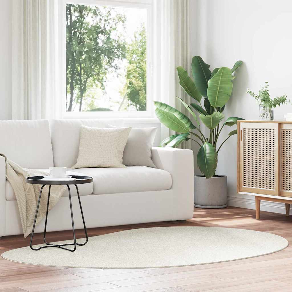 Area Rugs HUARTE Cream 140 x 200 cm Polyester