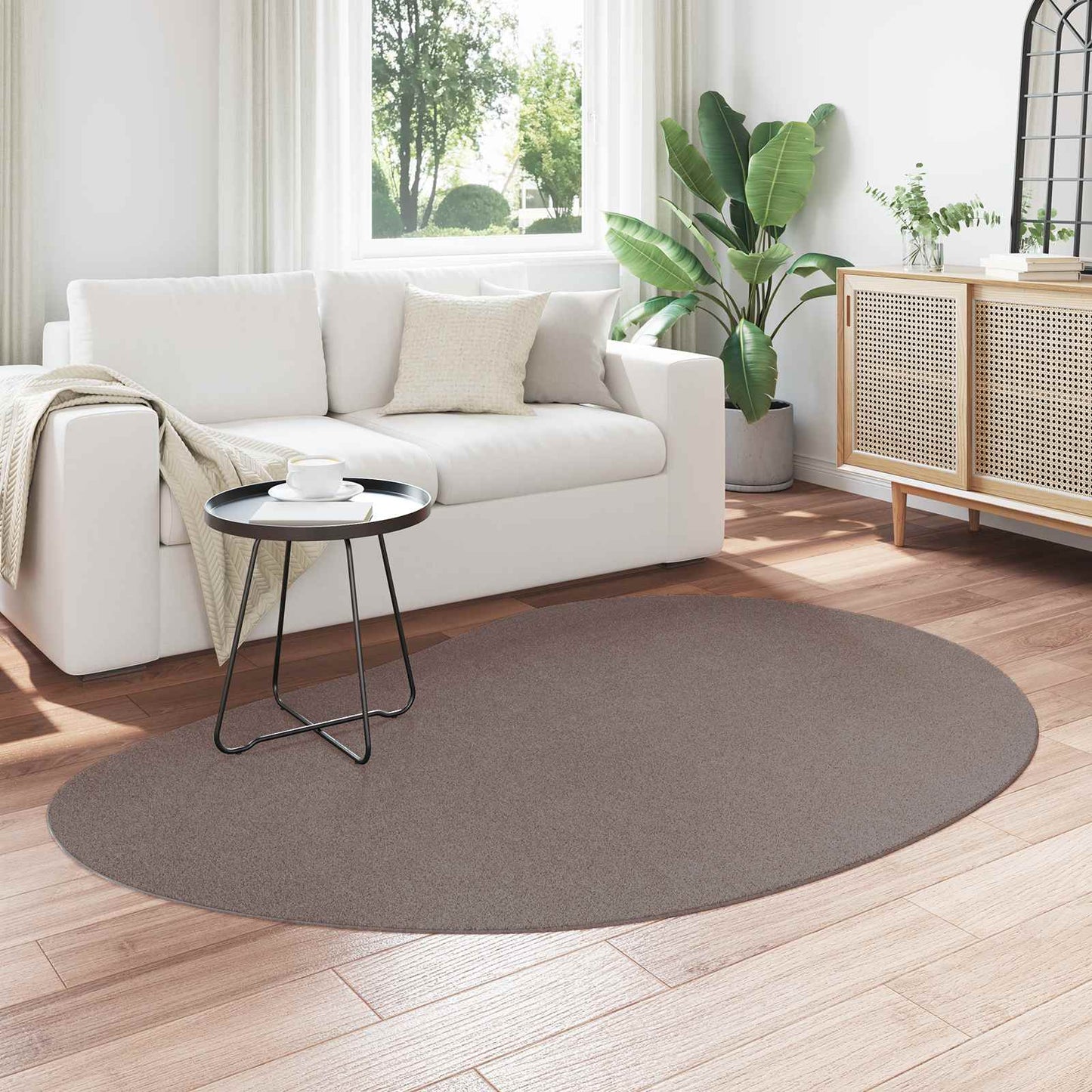 Area Rugs HUARTE Sand 140 x 200 cm Polyester