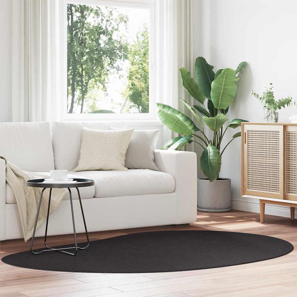 Area Rugs HUARTE Black 140 x 200 cm Polyester