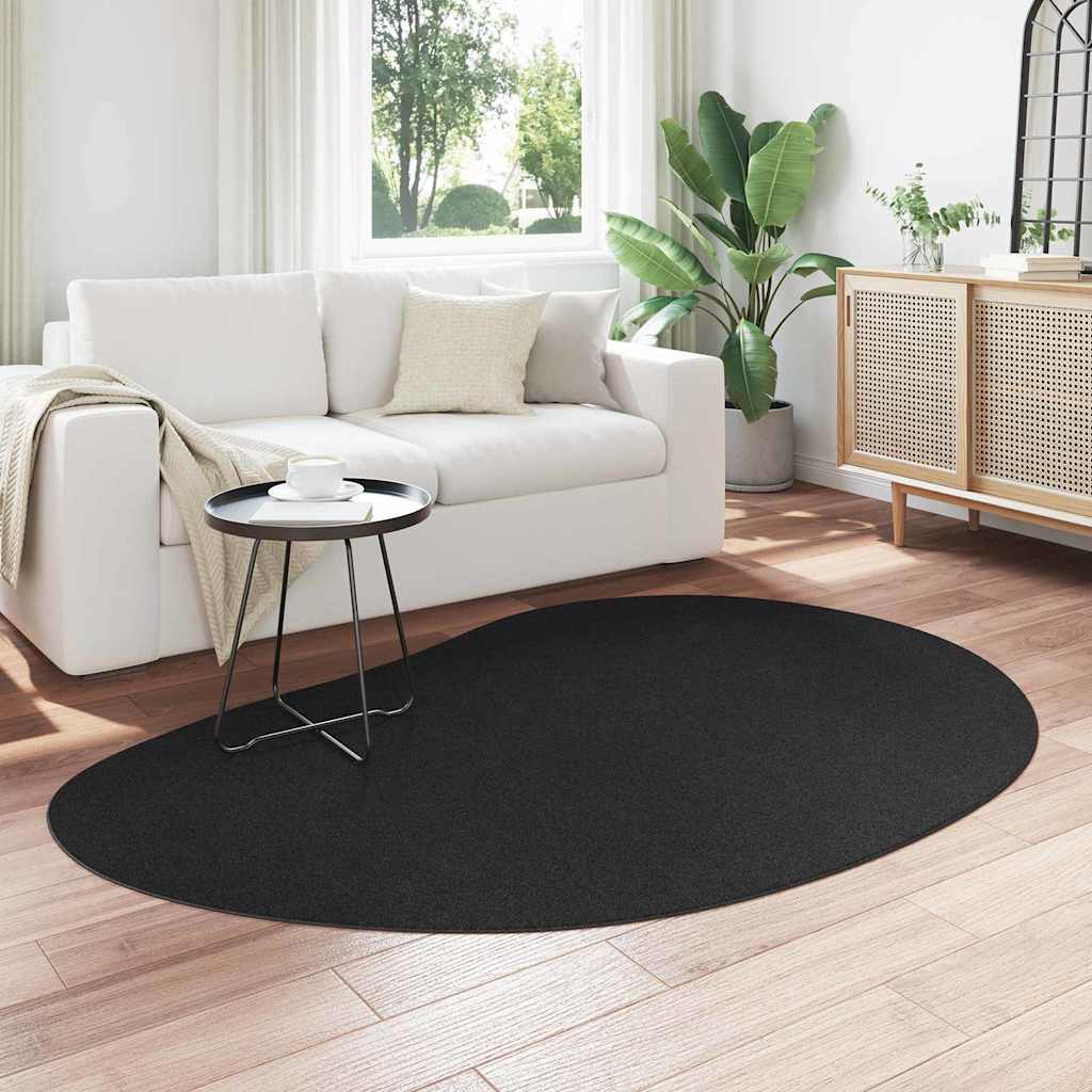 Area Rugs HUARTE Black 140 x 200 cm Polyester