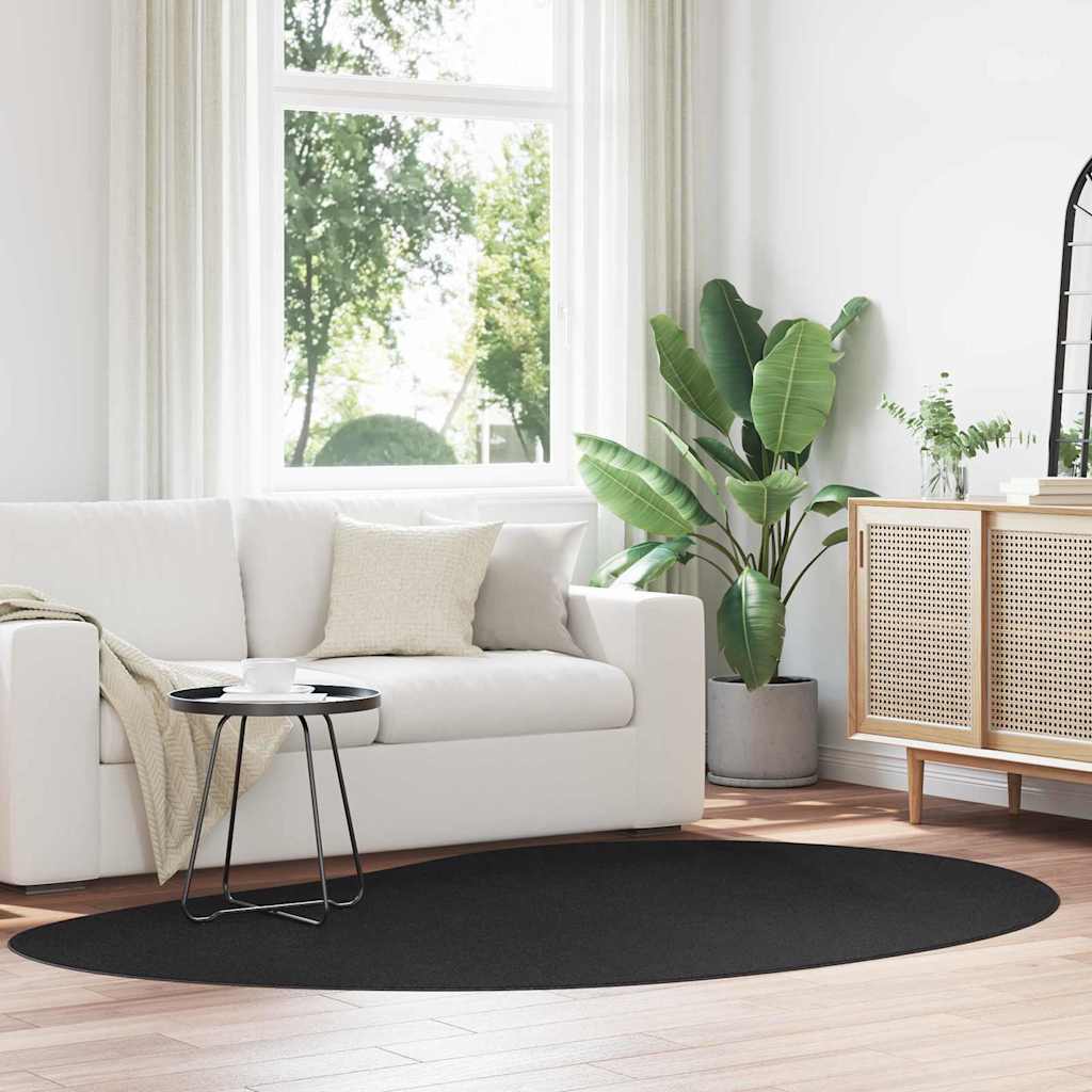 Area Rugs HUARTE Black 160 x 230 cm Polyester