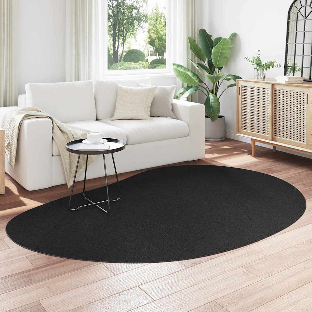 Area Rugs HUARTE Black 160 x 230 cm Polyester