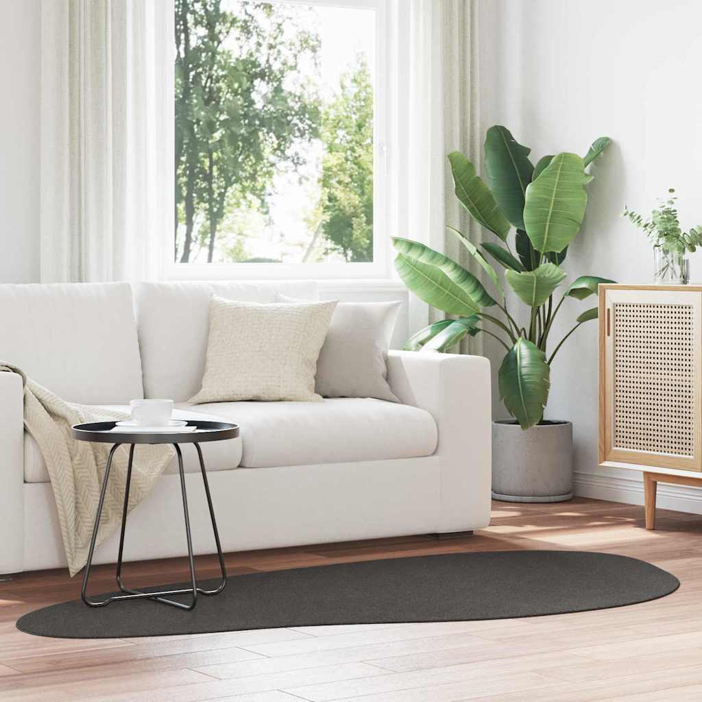 Area Rugs HUARTE Anthracite 100 x 200 cm Polyester