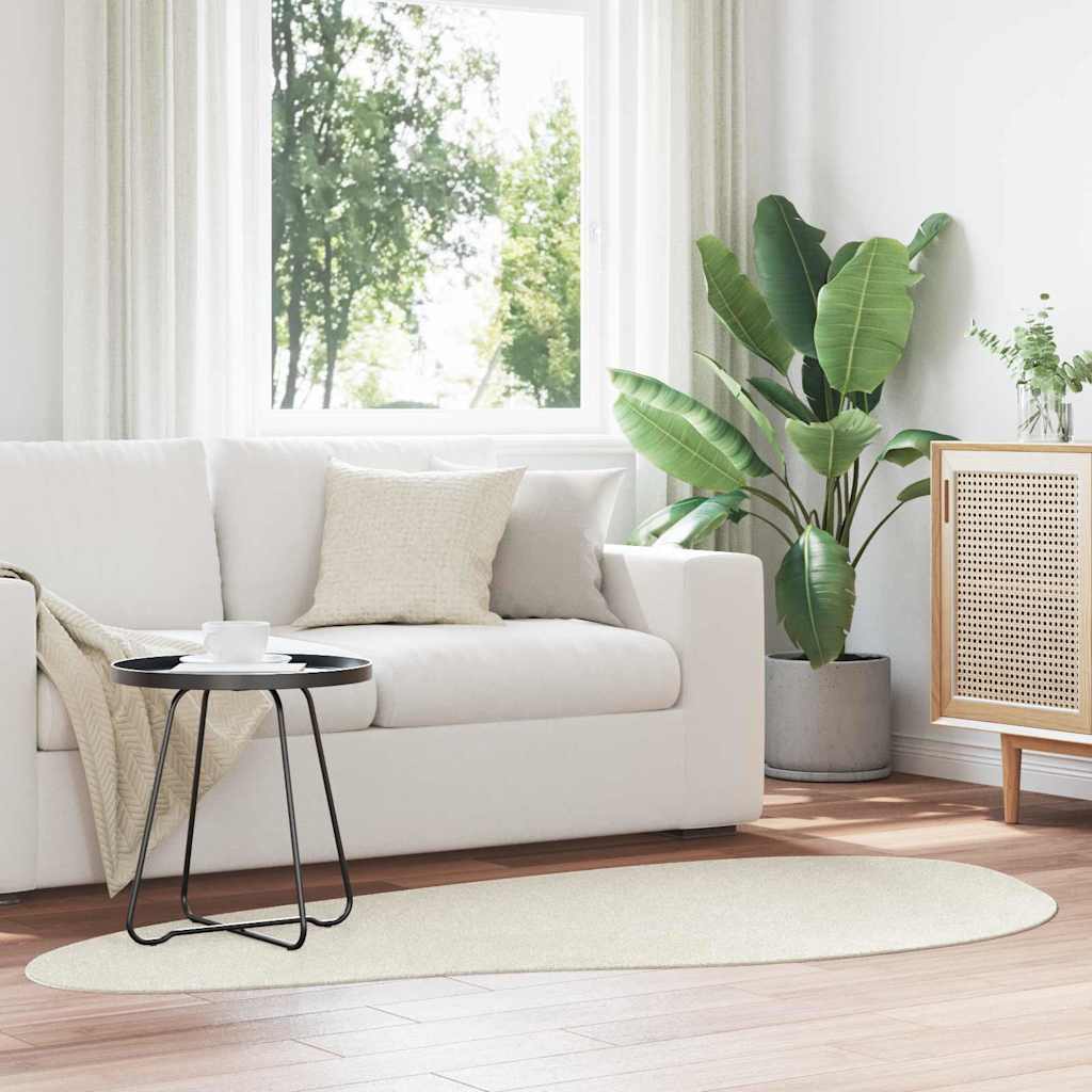 Area Rugs HUARTE Cream 100 x 200 cm Polyester