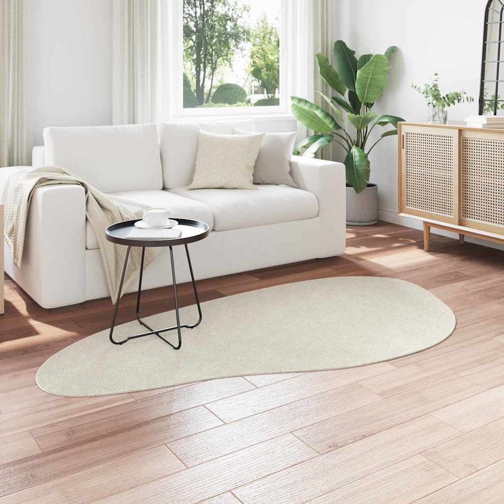Area Rugs HUARTE Cream 100 x 200 cm Polyester