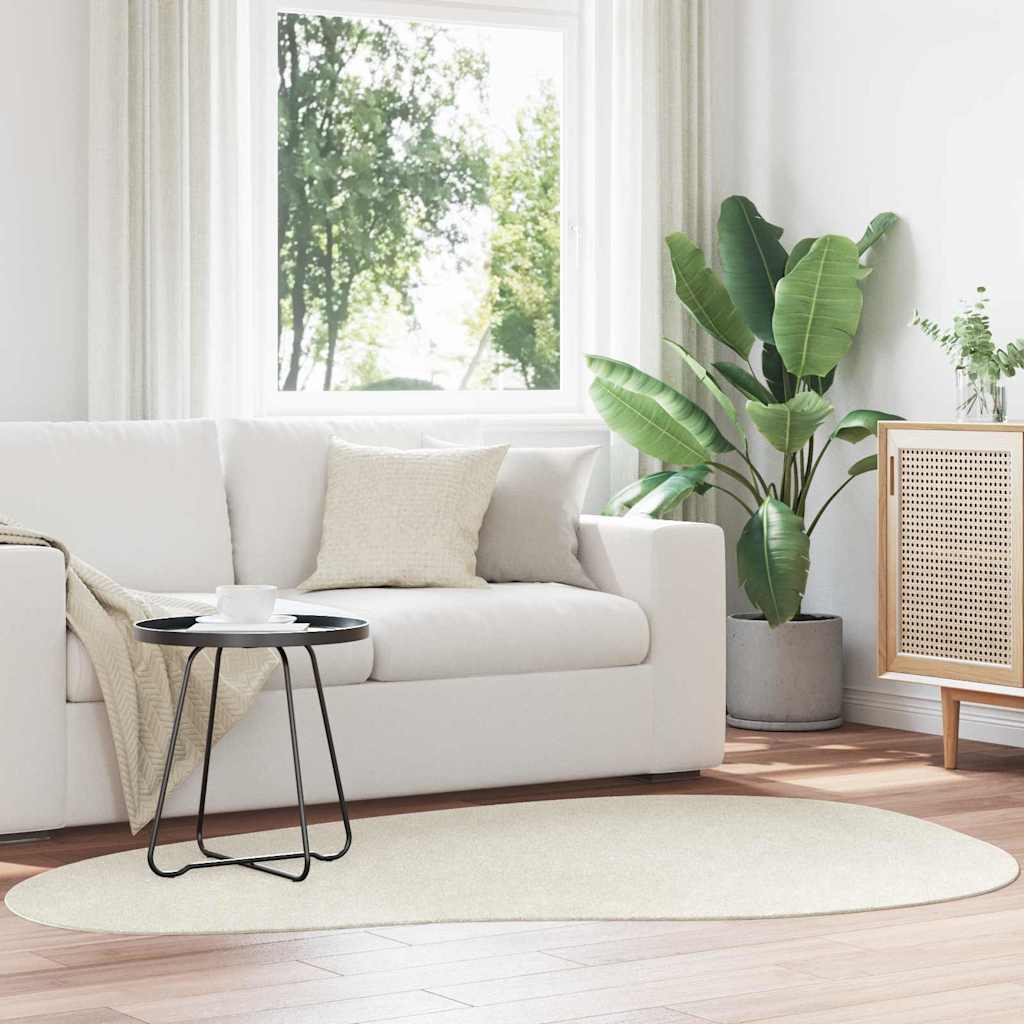 Area Rugs HUARTE Cream 140 x 200 cm Polyester