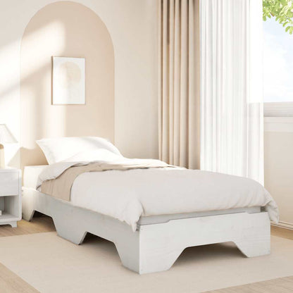 Bed Frame | White | Solid pine wood, Plywood slats | Single |  Stackable