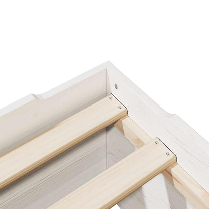 Bed Frame No Mattress Stackable White 90x190 cm Single Solid Wood