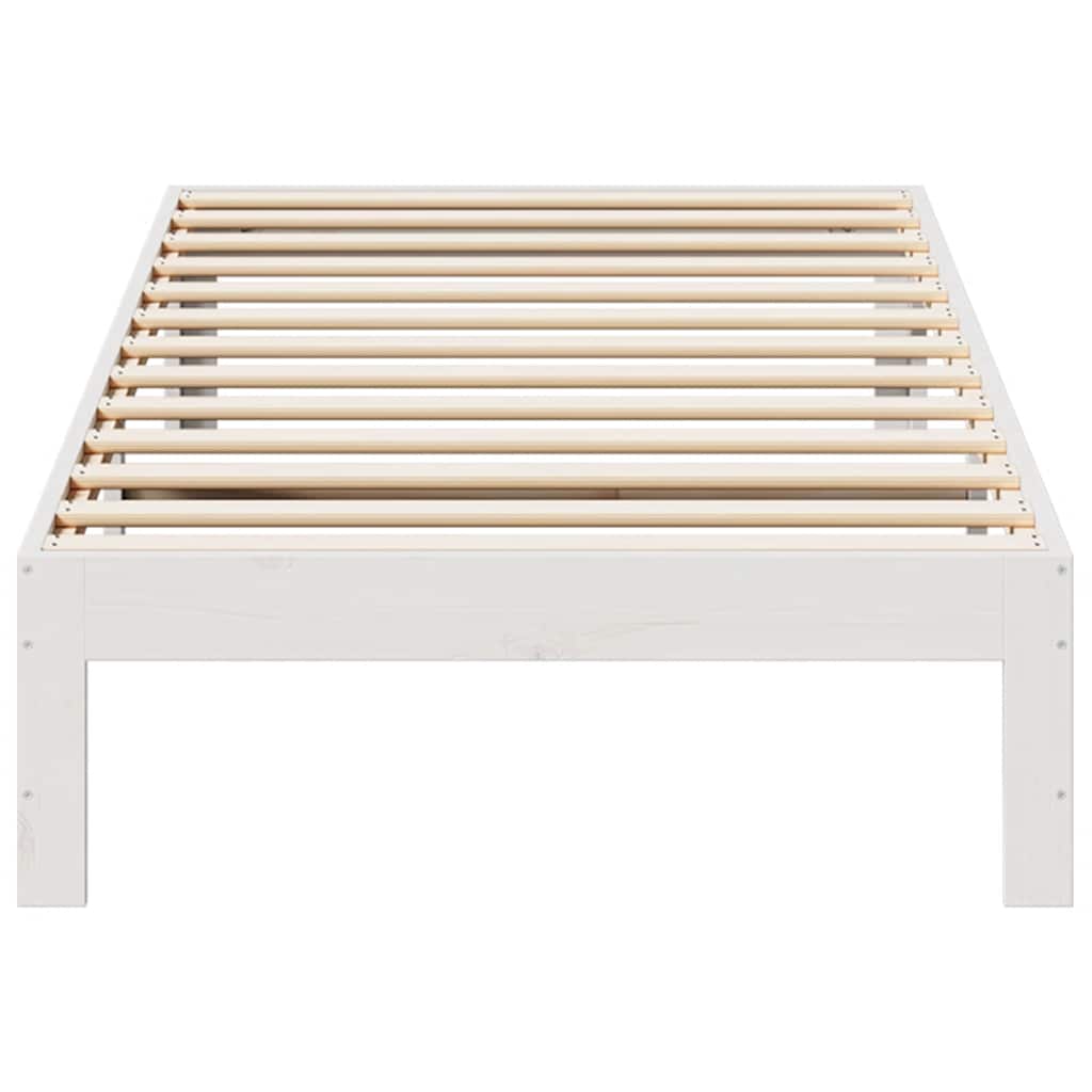 Bed Frame without Mattress White 90x200 cm Solid Wood Pine