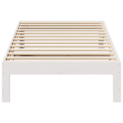 Bed Frame without Mattress White 90x200 cm Solid Wood Pine