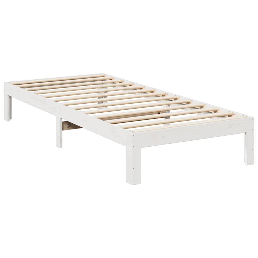 Bed Frame without Mattress White 90x200 cm Solid Wood Pine