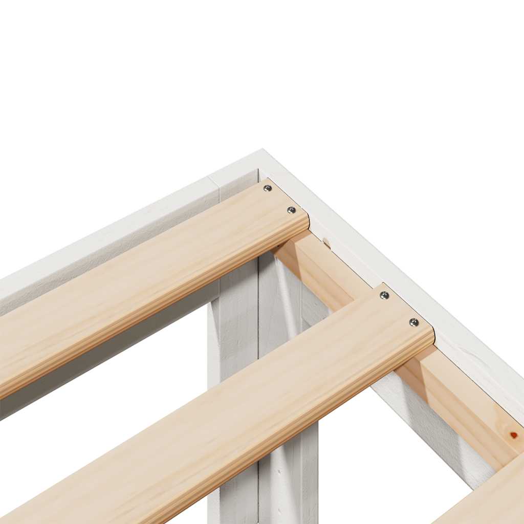 Bed Frame without Mattress White 90x200 cm Solid Wood Pine