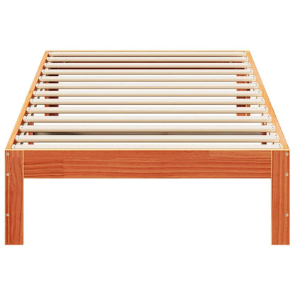 Bed Frame without Mattress Wax Brown 90x200 cm Solid Wood Pine