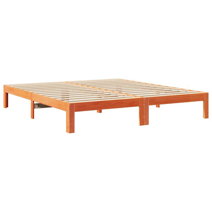 Bed Frame without Mattress Wax Brown 180x200 cm Super King Solid Wood Pine