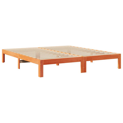 Bed Frame without Mattress Wax Brown 180x200 cm Super King Solid Wood Pine