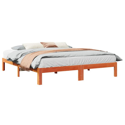 Bed Frame without Mattress Wax Brown 180x200 cm Super King Solid Wood Pine