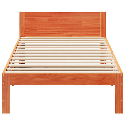 Bed Frame without Mattress Wax Brown 80x200 cm Solid Wood Pine
