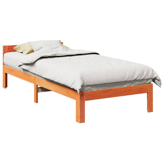 Bed Frame without Mattress Wax Brown 80x200 cm Solid Wood Pine