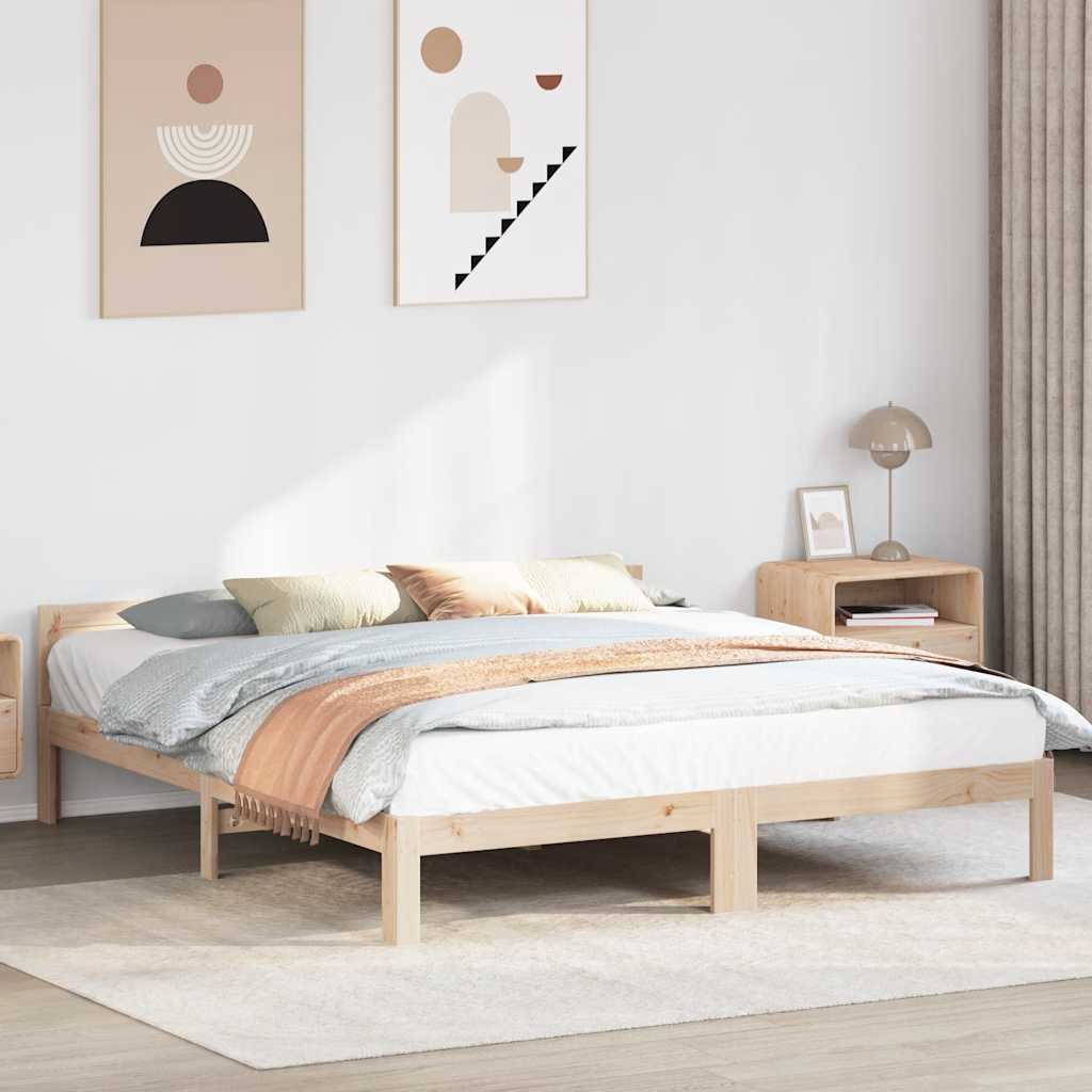 Bed Frame without Mattress 160x200 cm Solid Wood Pine