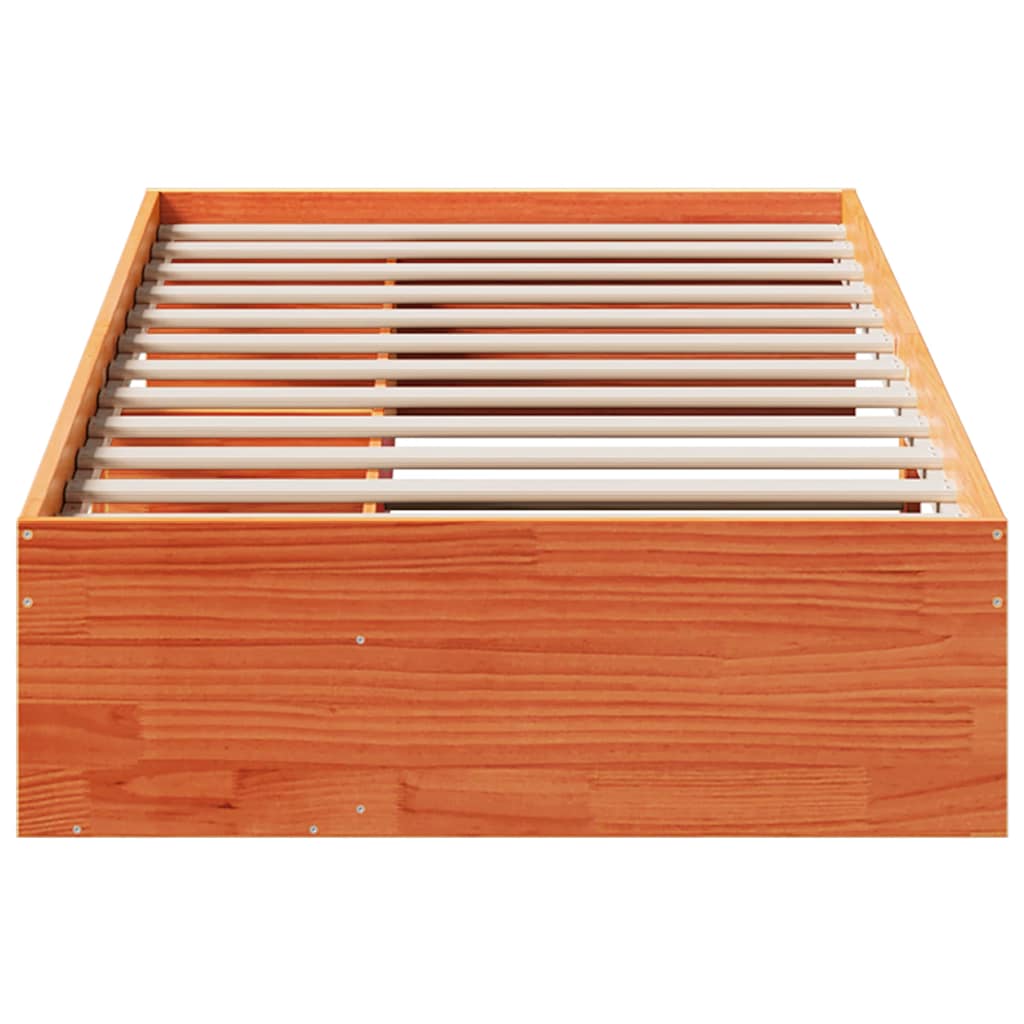 Day Bed without Mattress Wax Brown 100x200 cm Solid Wood Pine