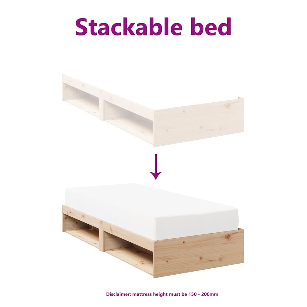 Day Bed without Mattress 90x190 cm Solid Wood Pine