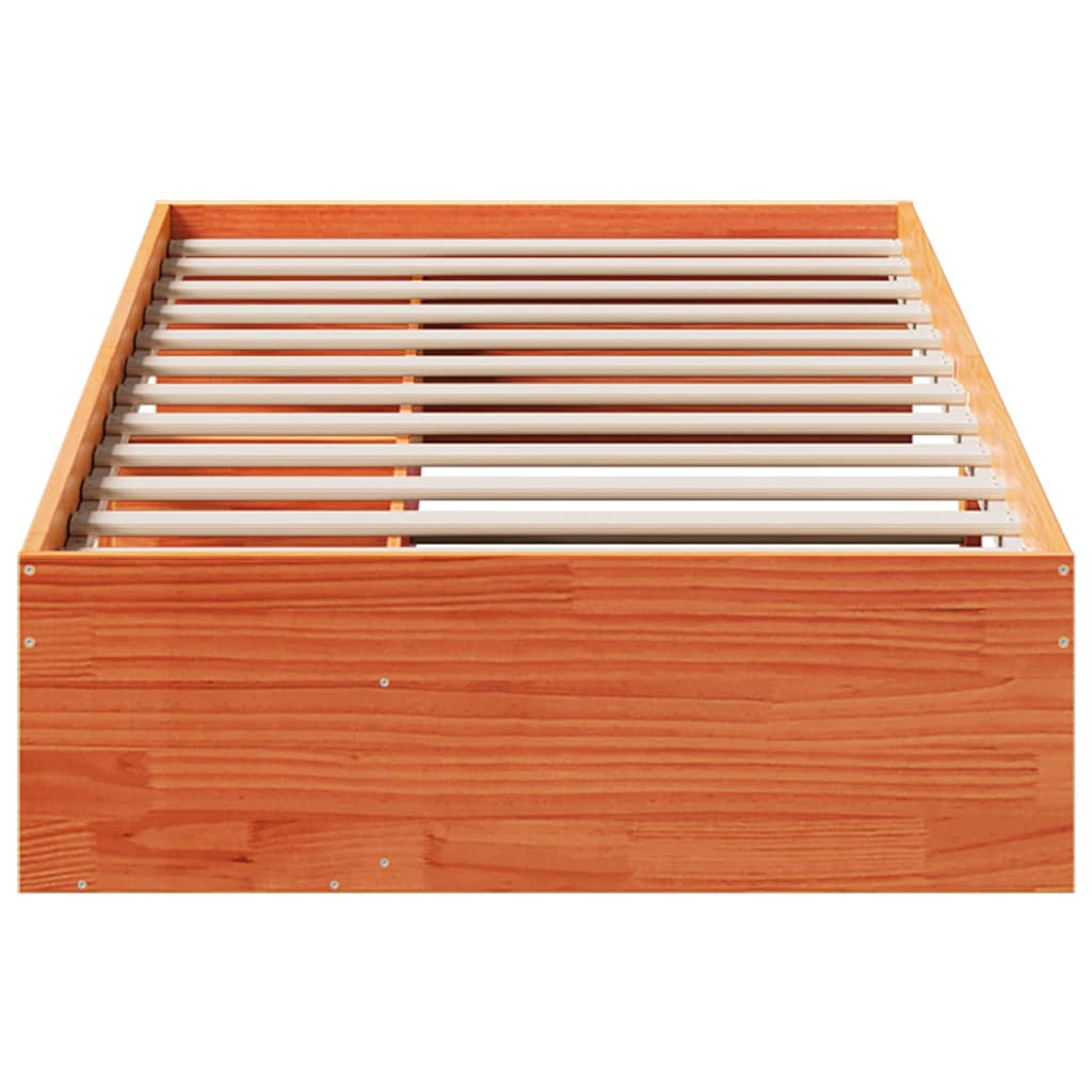 Day Bed without Mattress Wax Brown 90x190 cm Solid Wood Pine