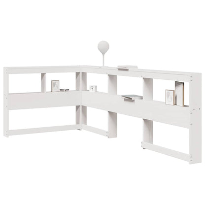 Bookcase Headboard L-Shaped White 80 cm Solid Wood Pine