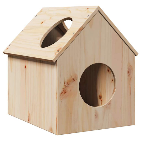 Cat House 41x50x50 cm Solid Wood Pine