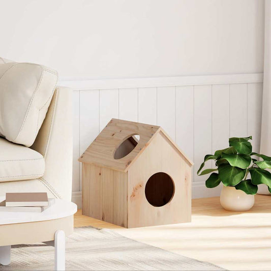 Cat House 41x50x50 cm Solid Wood Pine