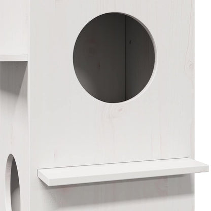Cat House White 43x43x60 cm Solid Wood Pine