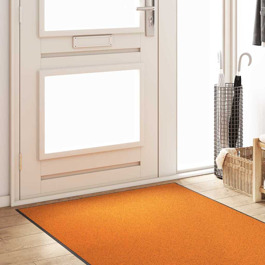 Doormat Other Orange and Black 120 x 250 cm Polyamide and PVC