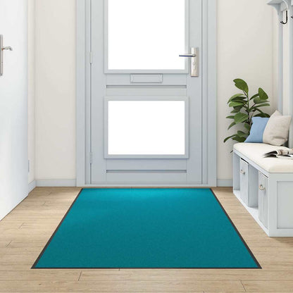 Doormat Other Cyan and Black 120 x 300 cm Polyamide and PVC