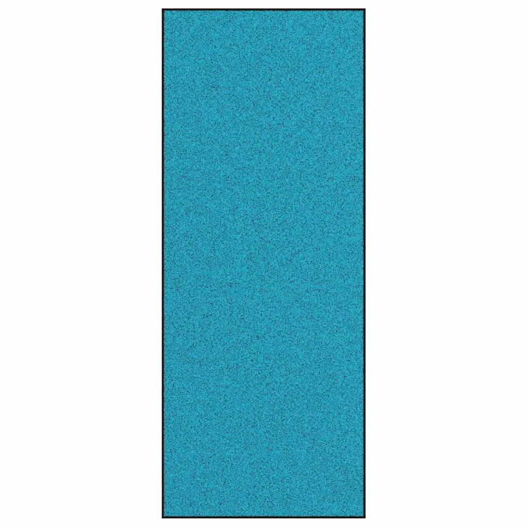 Doormat Other Cyan and Black 120 x 300 cm Polyamide and PVC
