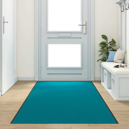 Doormat Cyan and Black 120 x 350 cm 100% Polyamide