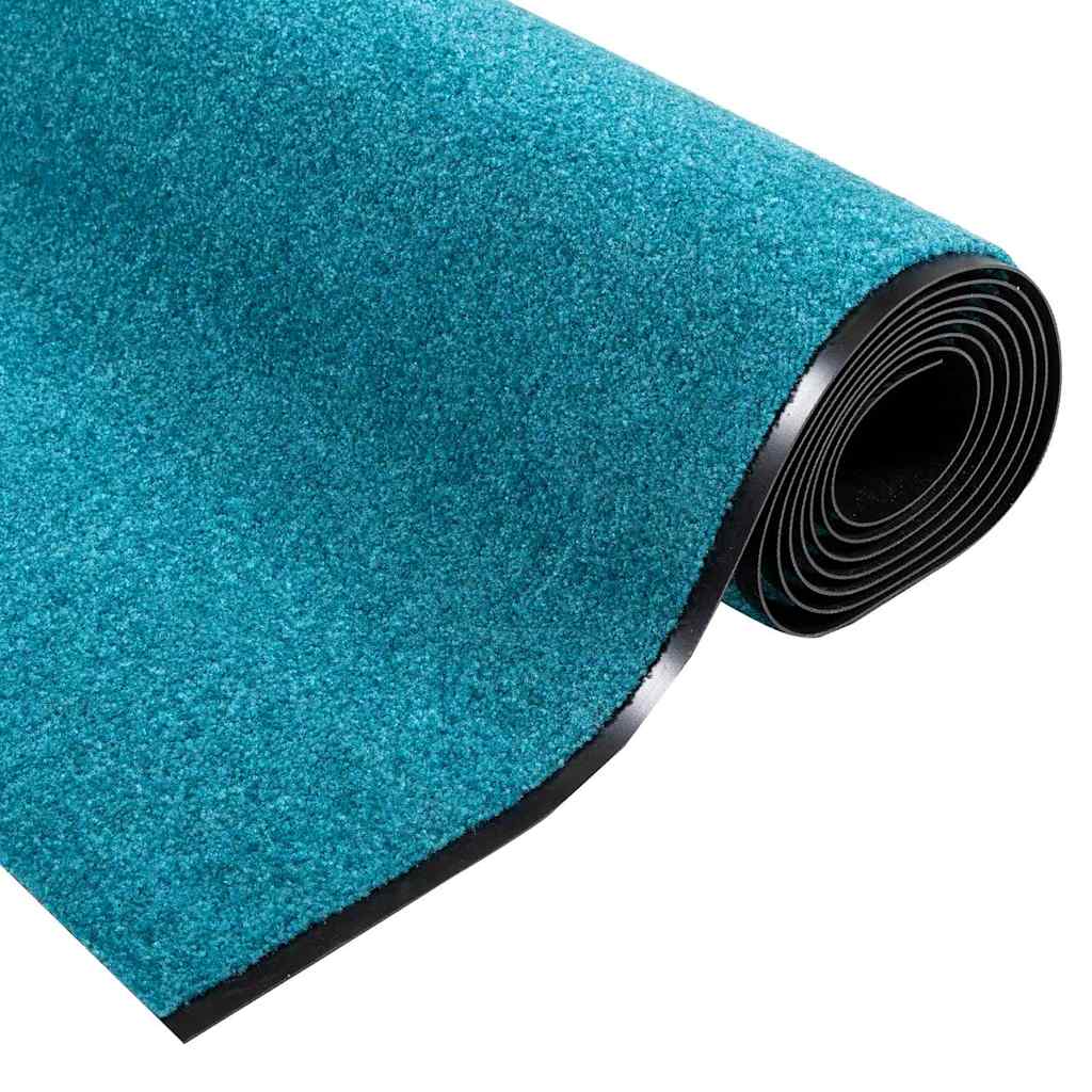 Doormat Other Cyan and Black 120 x 400 cm Polyamide and PVC