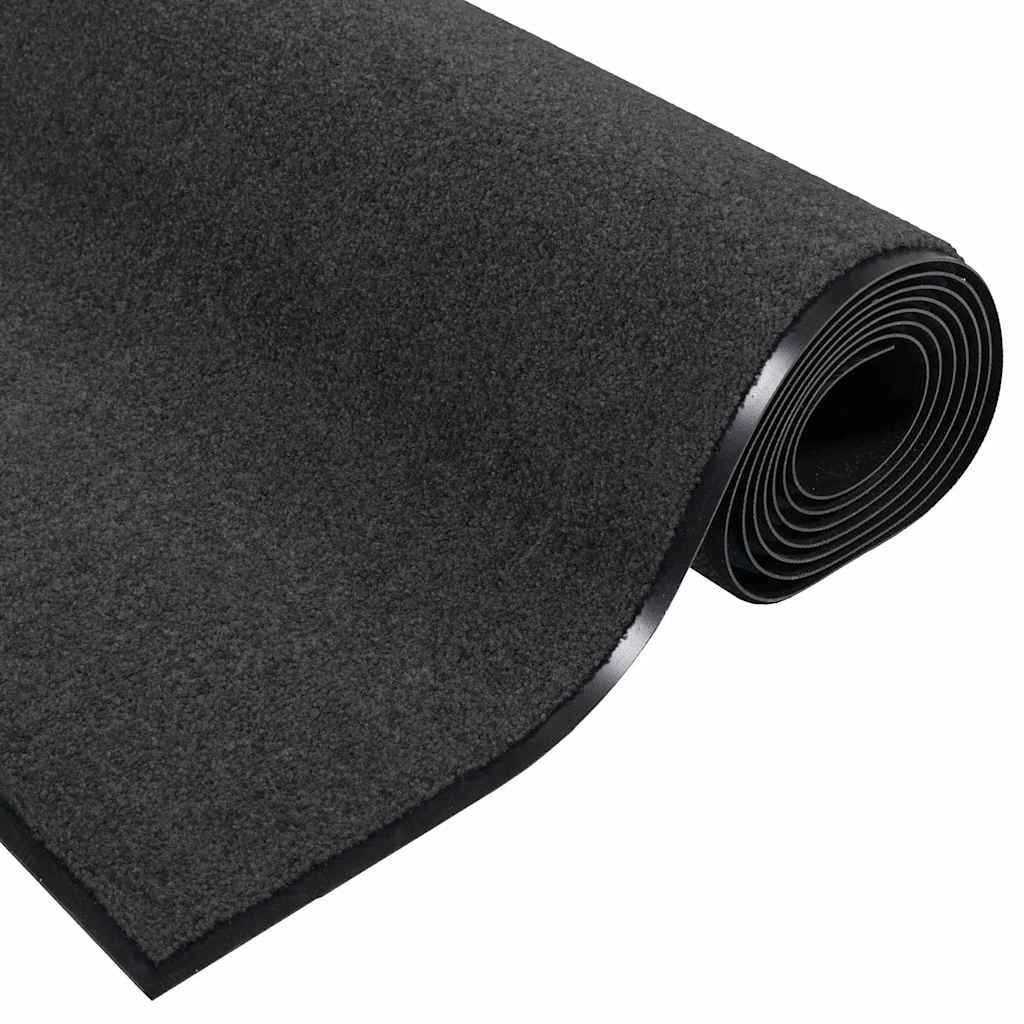 Doormat Anthracite and Black 60 x 180 cm 100% Polyamide