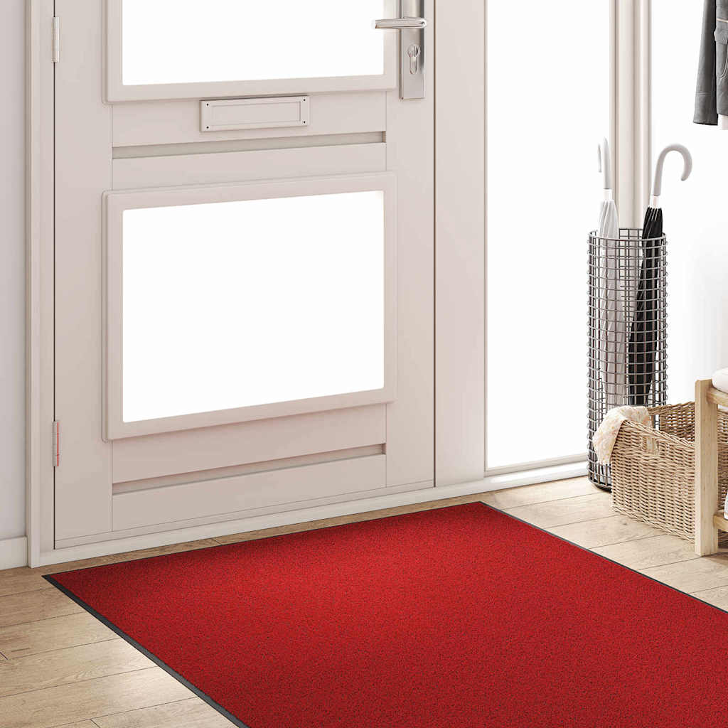 Doormat Red and Black 120 x 300 cm 100% Polyamide