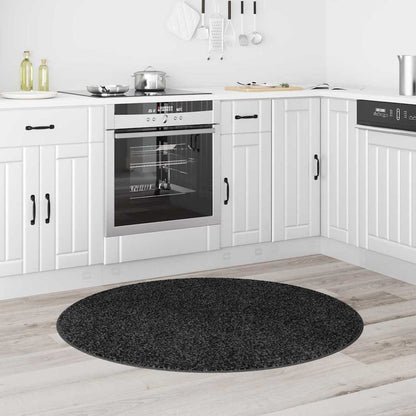 Anti-slip Shaggy Rug Dark grey 120 x 120 cm PP