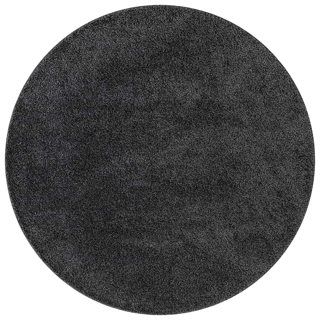 Anti-slip Shaggy Rug Dark grey 120 x 120 cm PP
