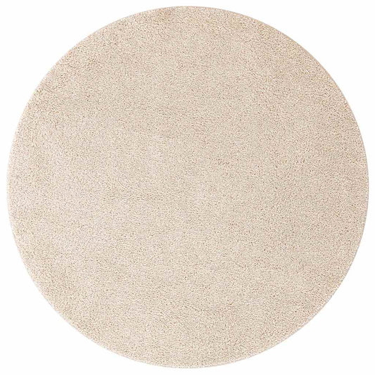 Anti-slip Shaggy Rug Cream 90 x 90 cm PP