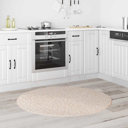 Anti-slip Shaggy Rug Cream 120 x 120 cm PP