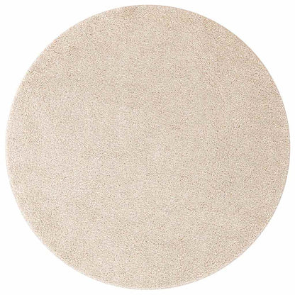 Anti-slip Shaggy Rug Cream 120 x 120 cm PP