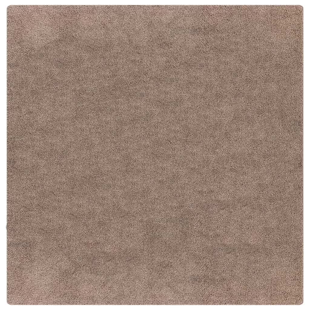 Anti-slip Shaggy Rug Brown 120 x 120 cm PP