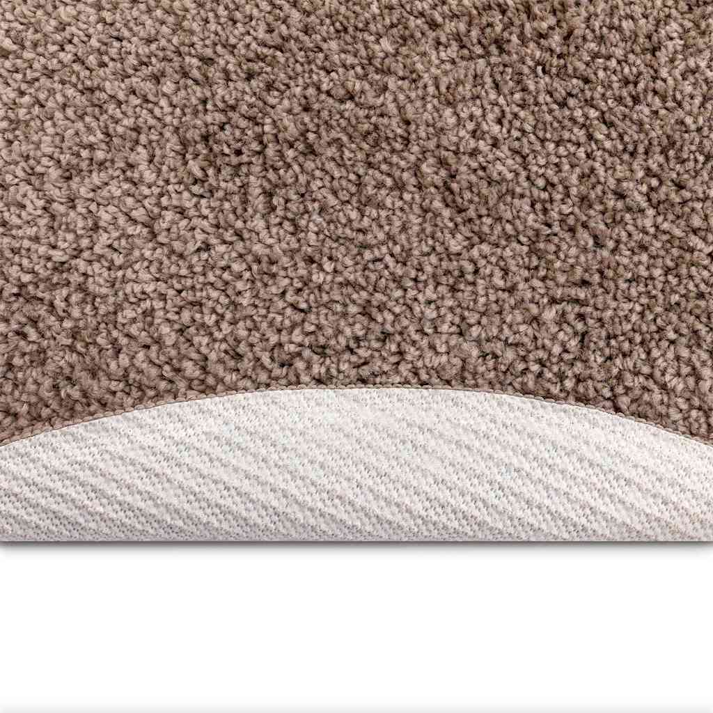 Anti-slip Shaggy Rug Brown 120 x 120 cm PP