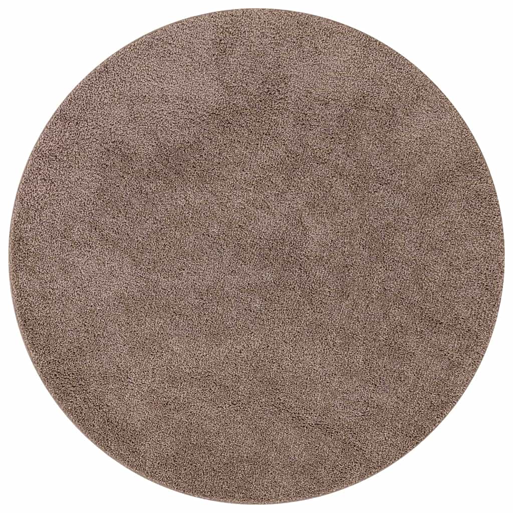 Anti-slip Shaggy Rug Brown 120 x 120 cm PP
